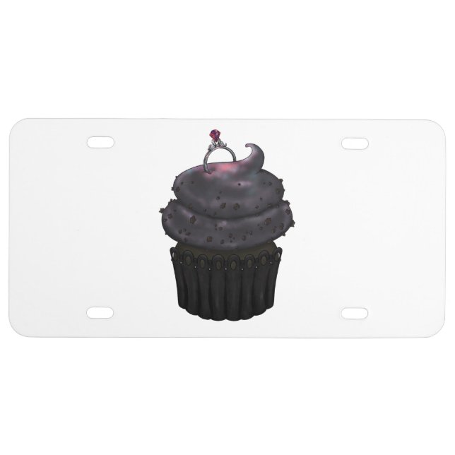 Sweet Engagement Cupcake License Plate (Front)
