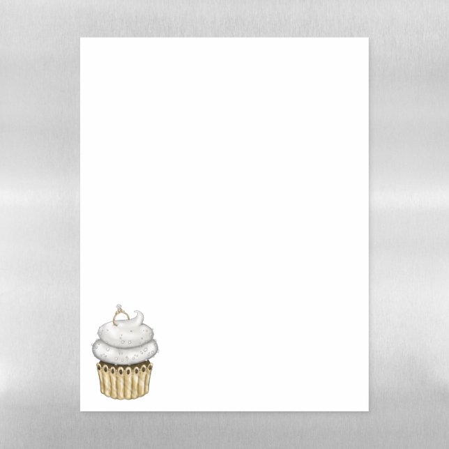 Sweet Engagement Cupcake Magnetic Dry Erase Sheet (Vertical)