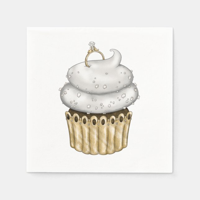 Sweet Engagement Cupcake Napkins (Front)