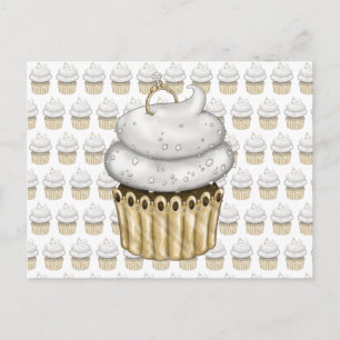 Sweet Engagement Cupcake Postcard