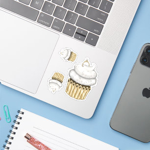 Sweet Engagement Cupcake Sticker