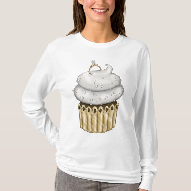 Sweet Engagement Cupcake T-Shirt (Front)