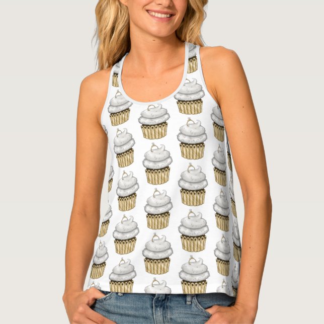 Sweet Engagement Cupcake Tank Top (Front)