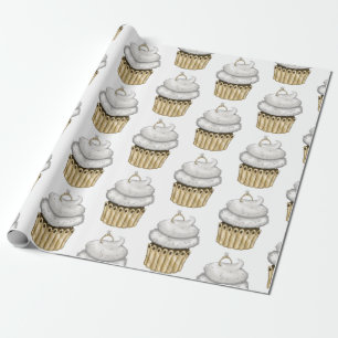 Sweet Engagement Cupcake Wrapping Paper