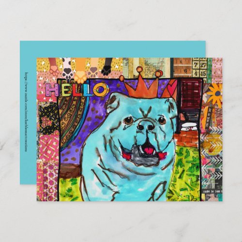 Sweet English Bulldog Hello Greeting Card