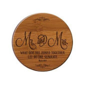 Sweet Engraved Anniversary Bamboo 7Pc Coaster Set (Front)