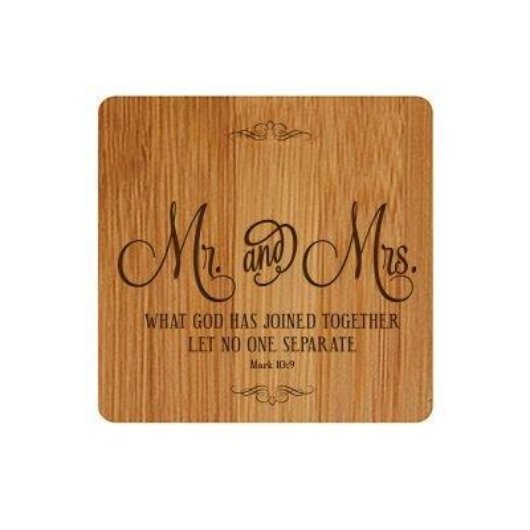 Sweet Engraved Anniversary Bamboo 7Pc Coaster Set (Front)
