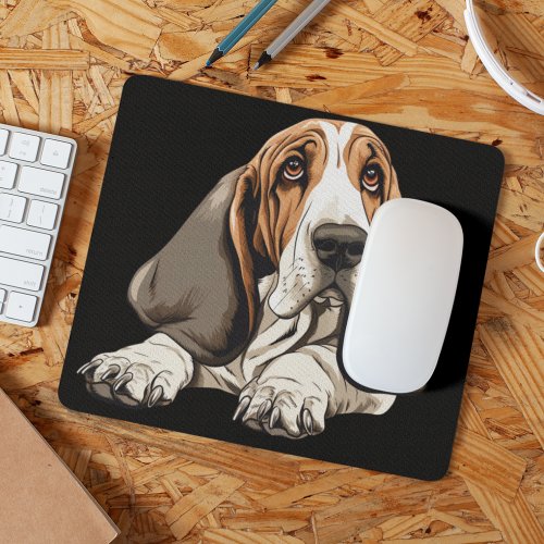 Sweet Face Basset Hound Lovers Mouse Pad