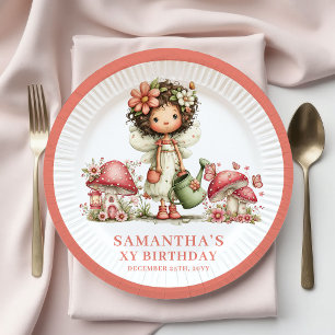 Sweet Fairy 3rd Birthday Pastel Pink Floral Paper  Plates