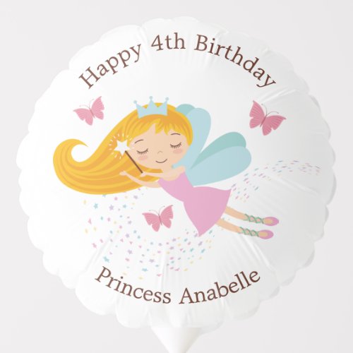 Sweet Fairy Princess Girls Birthday Balloon