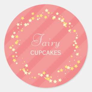 Sweet Fairy Princess & Magic Stars Birthday Party Classic Round Sticker