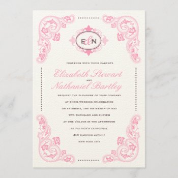 Sweet Fairytale Wedding Invitation Pink by spinsugar at Zazzle