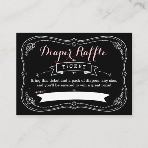 Customizable Sweet Fancy Baby Shower Diaper Raffle Insert Large Business Cards (Pack Of 100)