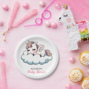 Sweet Fantasy Unicorn Baby Shower paper Plates