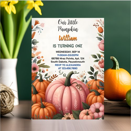 Sweet Farm Kids Our Little Pumpkin Is Turning One Invitation