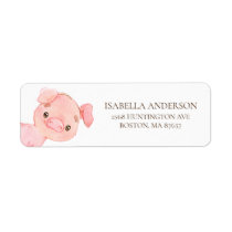 Sweet Farm Pig Baby Shower Address Label