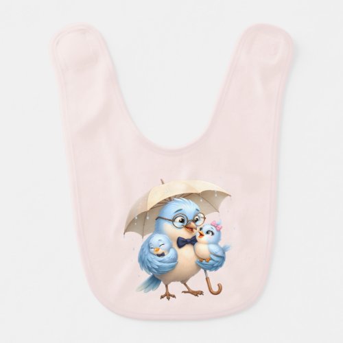 Sweet Father Bird Umbrella Baby Bib