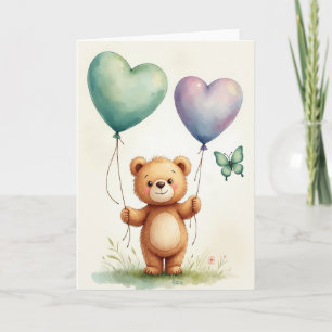 Sweet Fathers Day Aqua Balloon Card