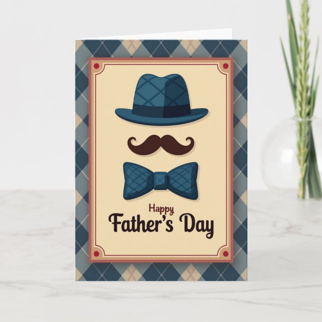 Sweet Fathers Day Argyle Card (Front)