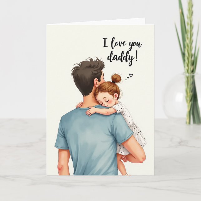 Sweet Fathers Day Back Hug Card (Front)