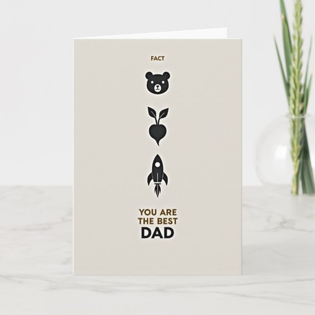 Sweet Fathers Day Bear Rocket Card (Front)