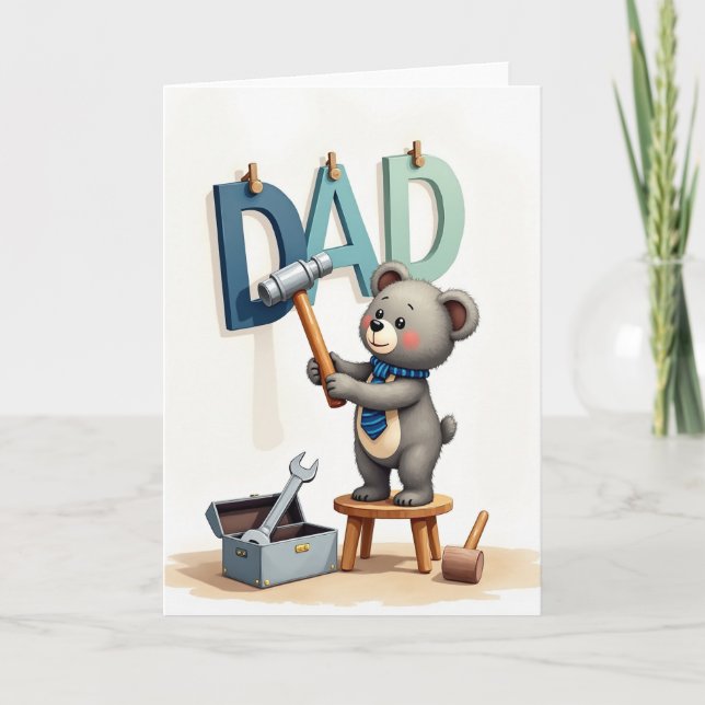 Sweet Fathers Day Bear Tool Card (Front)