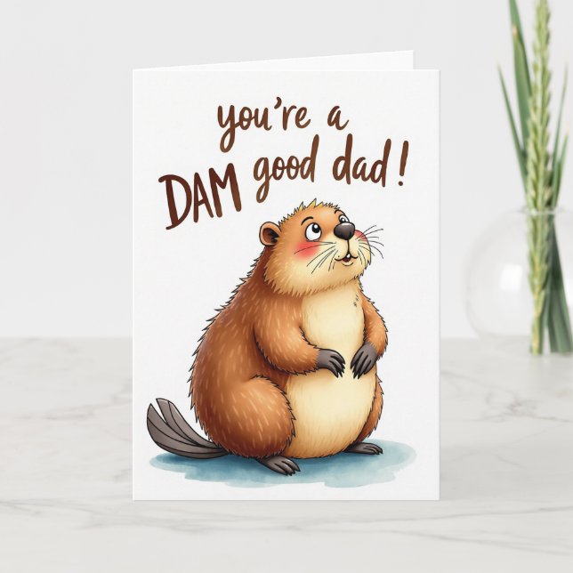 Sweet Fathers Day Beaver Card (Front)