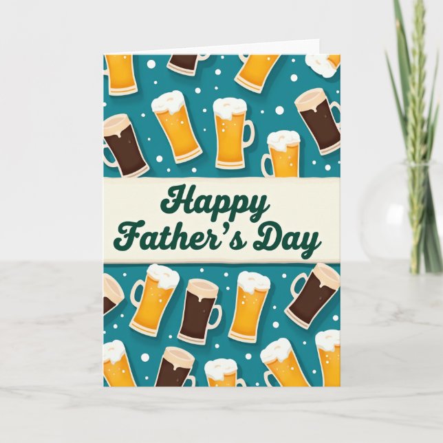 Sweet Fathers Day Beer Mugs Card (Front)