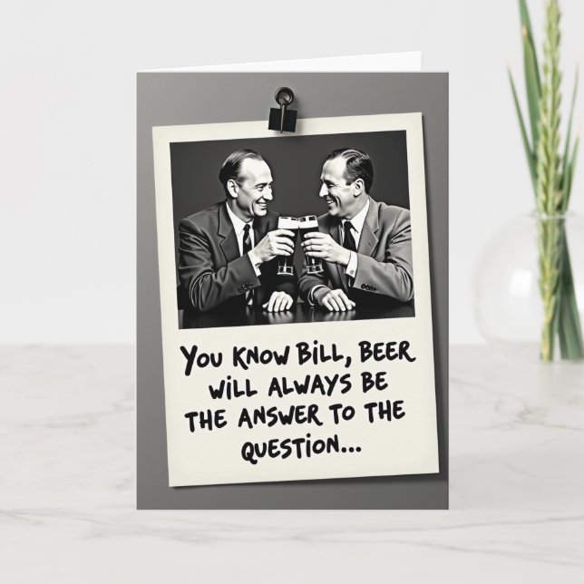 Sweet Fathers Day Beer Toast Card (Front)