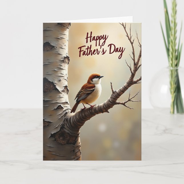 Sweet Fathers Day Bird Branch Card (Front)