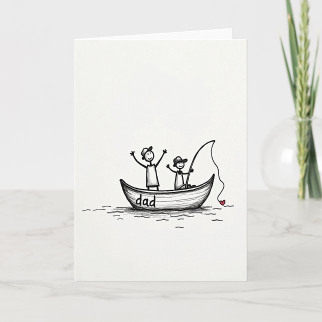 Sweet Fathers Day Boat Card (Front)