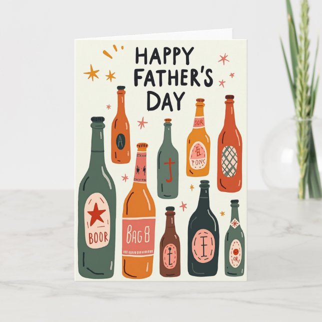 Sweet Fathers Day Bottles Card (Front)