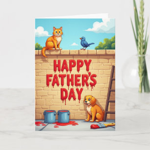 Sweet Fathers Day Brick Wall Card