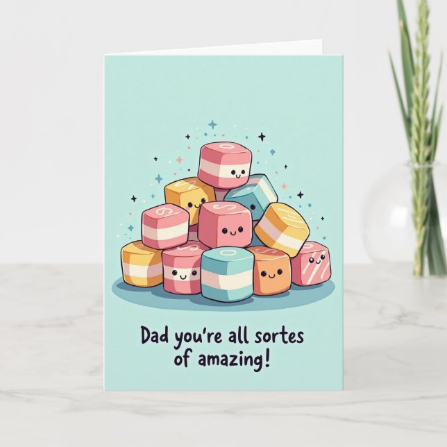 Sweet Fathers Day Candy Cube Card (Front)