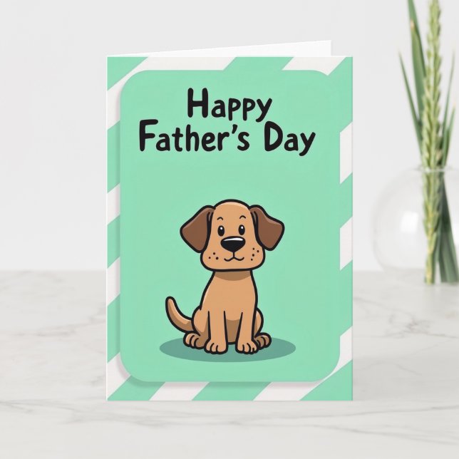 Sweet Fathers Day Cartoon Dog Card (Front)