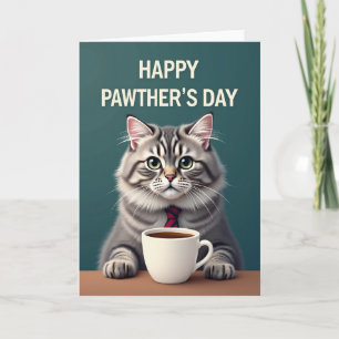 Sweet Fathers Day Cat Art Card