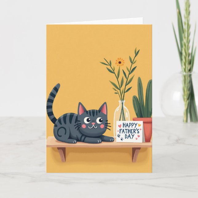 Sweet Fathers Day Cat Shelf Card (Front)