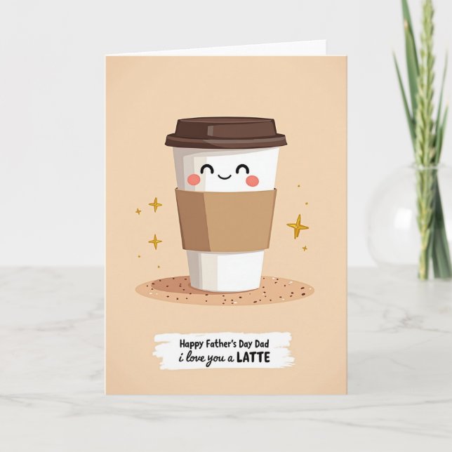 Sweet Fathers Day Coffee Cup Card (Front)