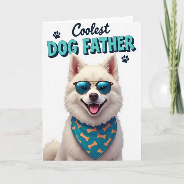 Sweet Fathers Day Dog Illustration Card (Front)