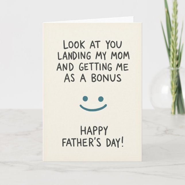 Sweet Fathers Day Face Smile Card (Front)