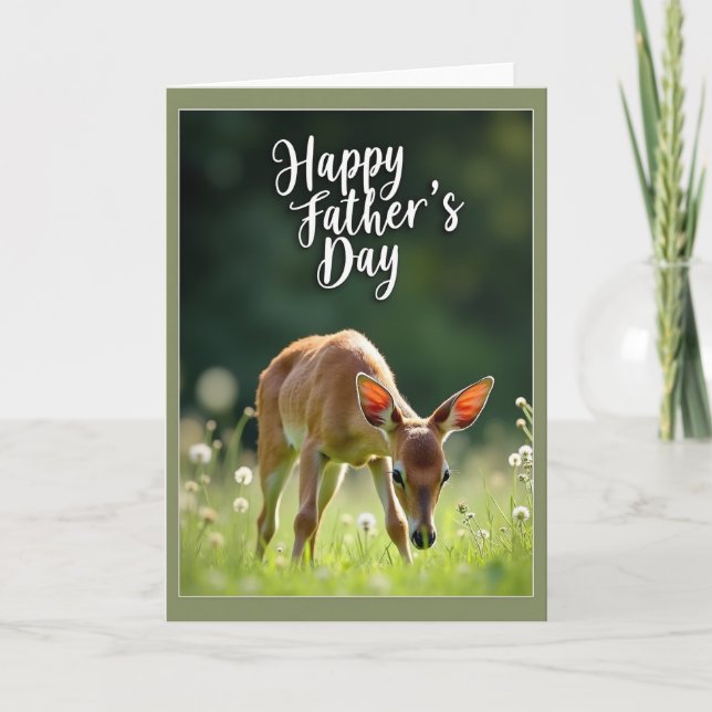 Sweet Fathers Day Fawn Card (Front)