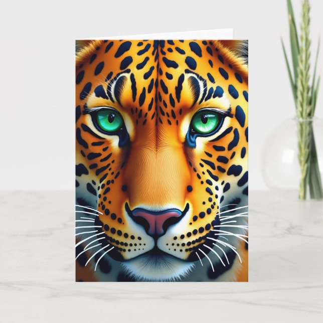 Sweet Fathers Day Feline Close Up Card (Front)