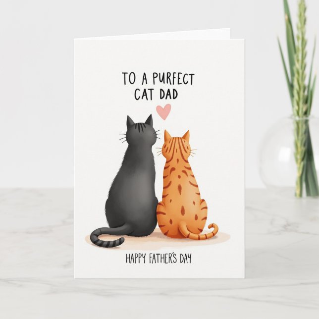Sweet Fathers Day Felines Card (Front)