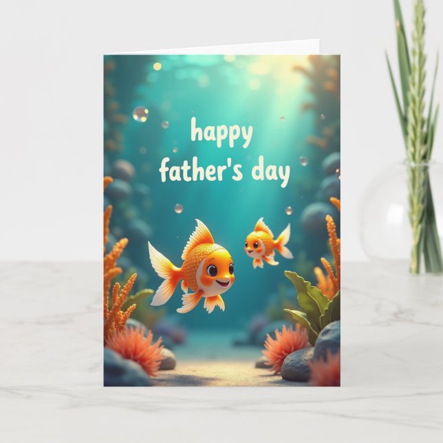 Sweet Fathers Day Fish Art Card (Front)