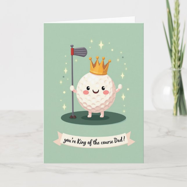 Sweet Fathers Day Golf King Card (Front)
