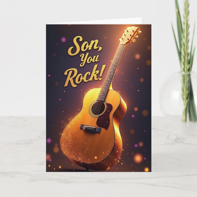 Sweet Fathers Day Guitar Card (Front)