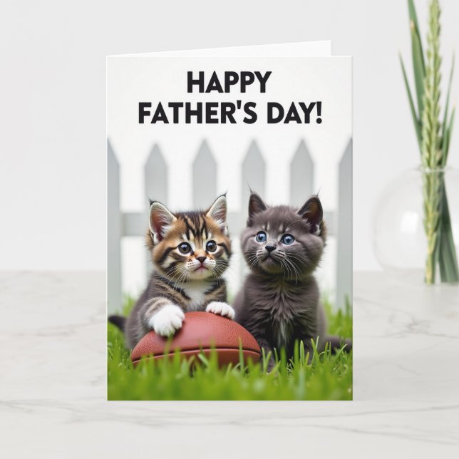 Sweet Fathers Day Kitten Art Card (Front)