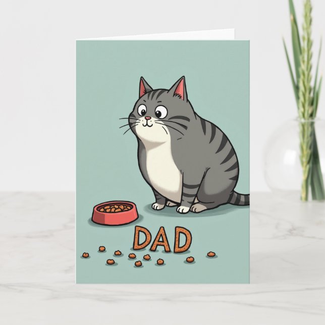 Sweet Fathers Day Kitty Cat Card (Front)