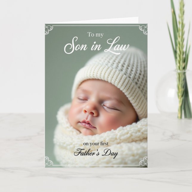 Sweet Fathers Day Knit Baby Card (Front)