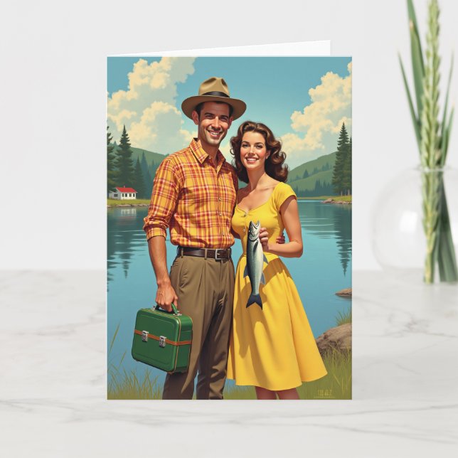 Sweet Fathers Day Lake Scene Card (Front)